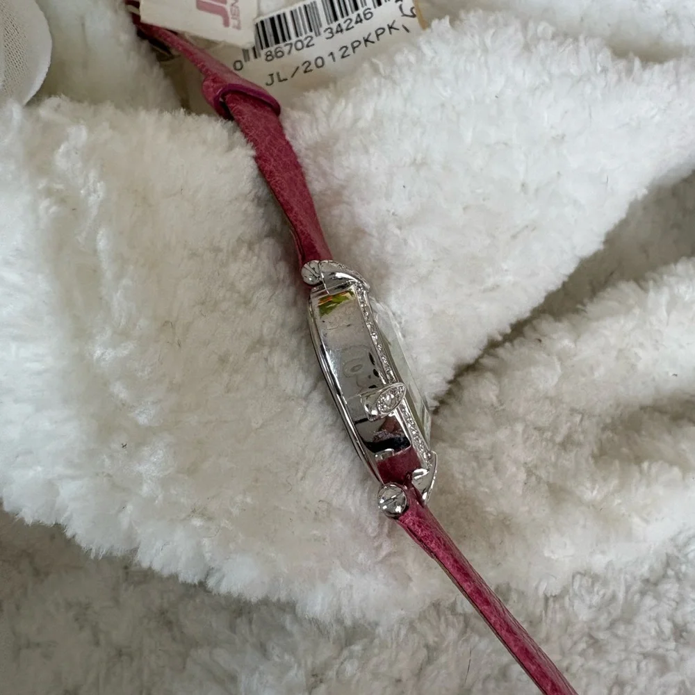 NEW JLO Jennifer Lopez NEW Women Heart-Shaped Quartz Wristwatch Pink Diamond - Picture 11 of 13